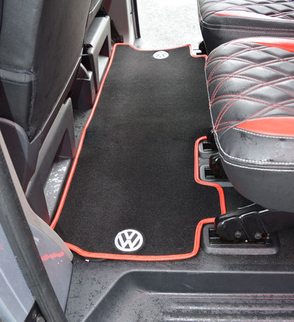 VW Transporter T5 Kombi (Captain Seats) Seat Covers Red Diamond Quilted