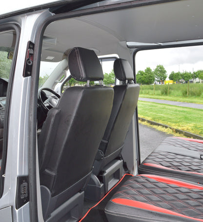 VW Transporter T5 Kombi (Captain Seats) Seat Covers Red Diamond Quilted