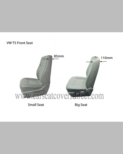 Volkswagen Transporter T5 9 Seater Black Seat Covers with Double Top Stitching