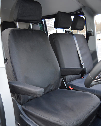 Volkswagen VW Transporter T5 Kombi Heavy Duty Seat Covers - Black Crew Cab