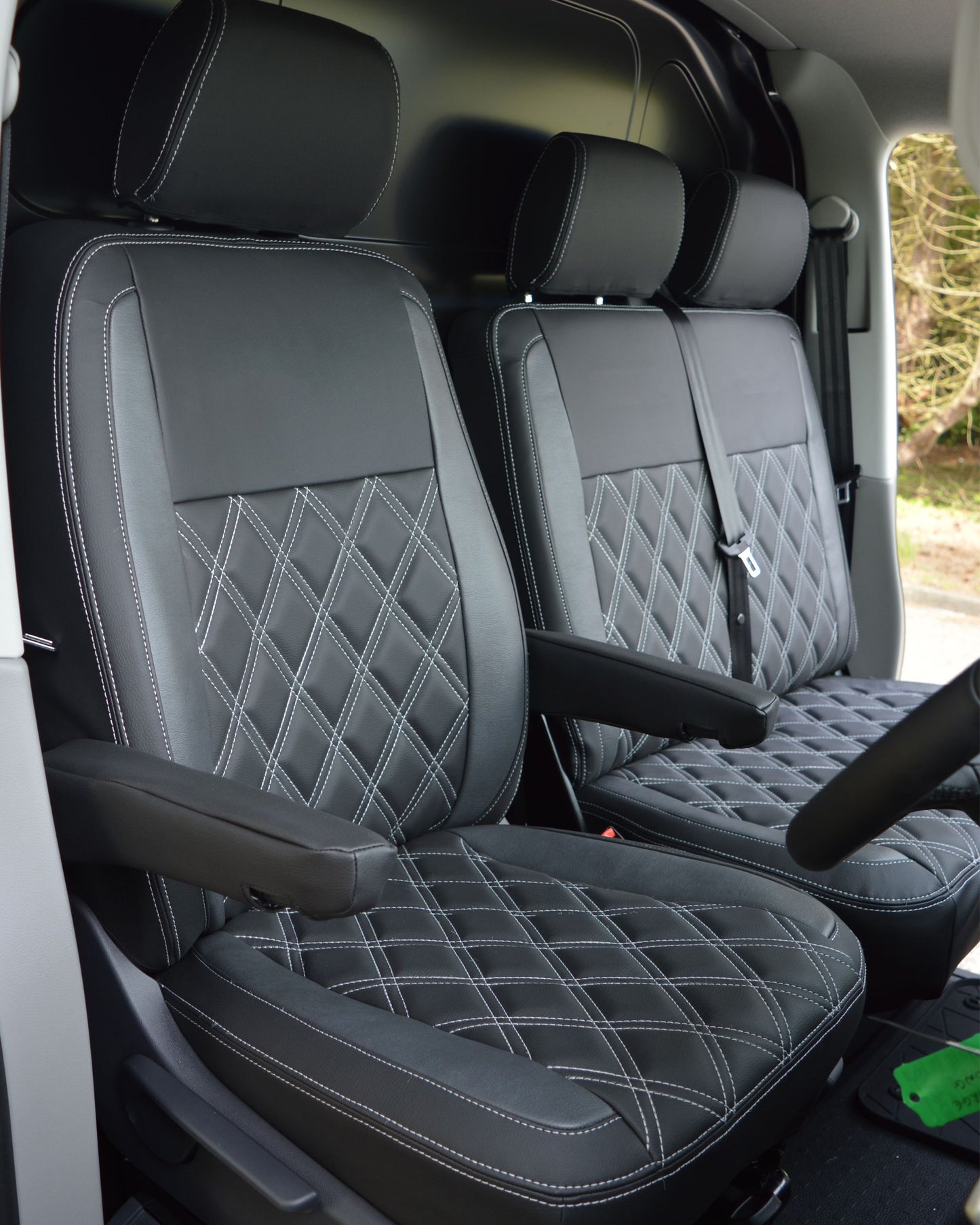 Volkswagen VW Transporter T5 Seat Covers - Black & Modena Grey