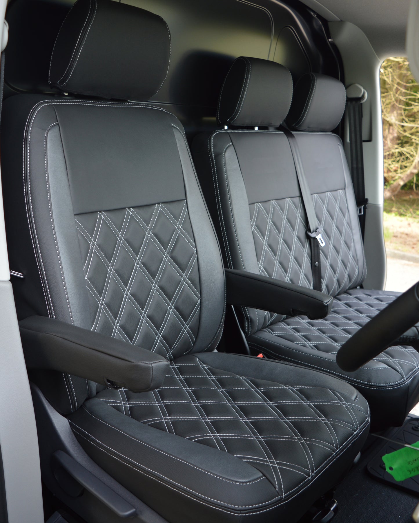 Volkswagen VW Transporter T5 Seat Covers - Black & Modena Grey