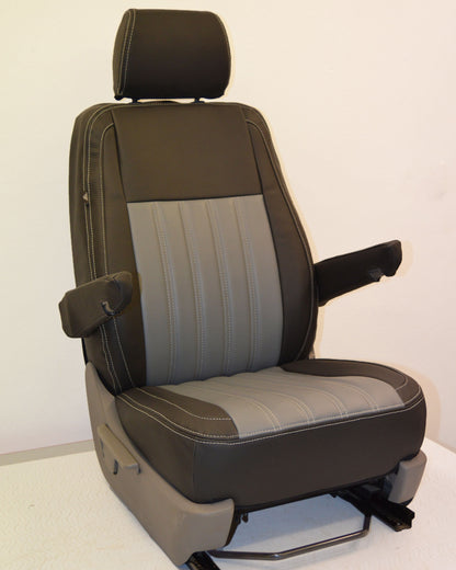 Volkswagen Transporter T6 Charcoal & Grey Stitched Flutes