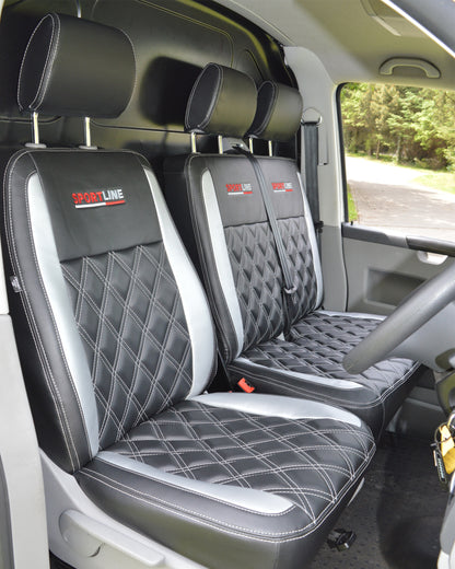 Volkswagen Transporter T5 Black & Silver Diamonds & Logos