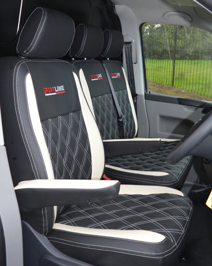 Volkswagen Transporter T5 - T6 Black & White Seat Covers