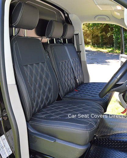 Volkswagen Transporter T5 - Black Diamonds White Stitching