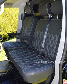 Volkswagen Transporter T6 - Black Diamonds White Stitching