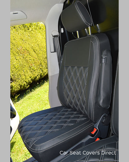 Volkswagen Transporter T5 - Black Diamonds White Stitching