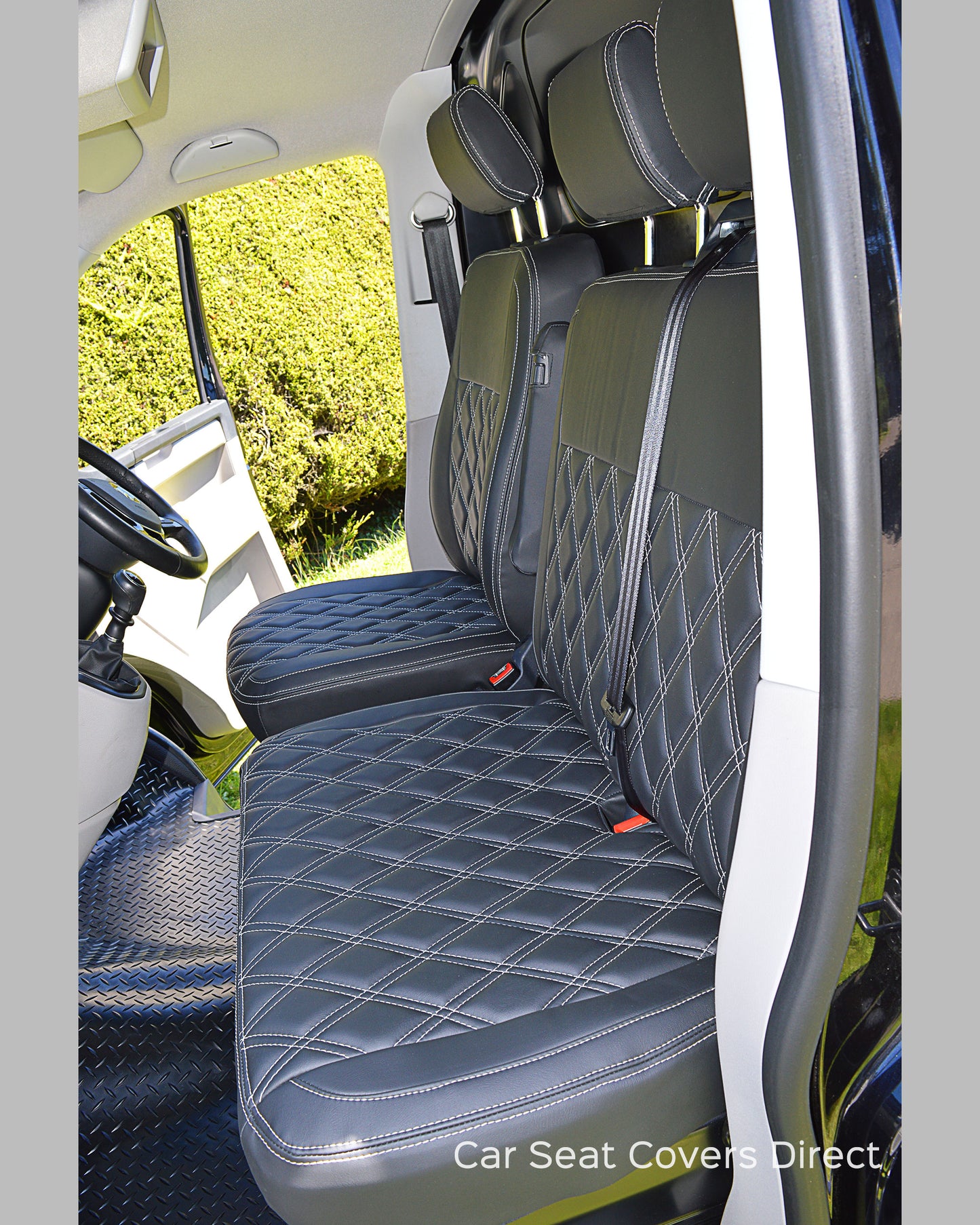 Volkswagen Transporter T5 - Black Diamonds White Stitching