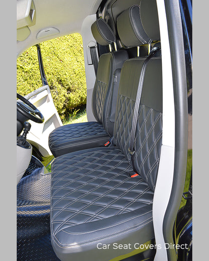 Volkswagen Transporter T5 - Black Diamonds White Stitching