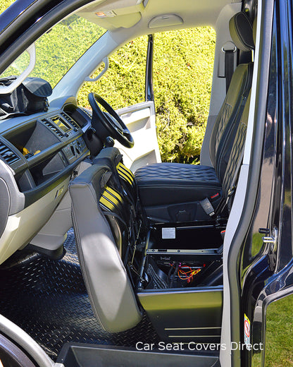 Volkswagen Transporter T5 - Black Diamonds White Stitching