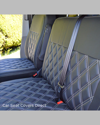 Volkswagen Transporter T5 - Black Diamonds White Stitching