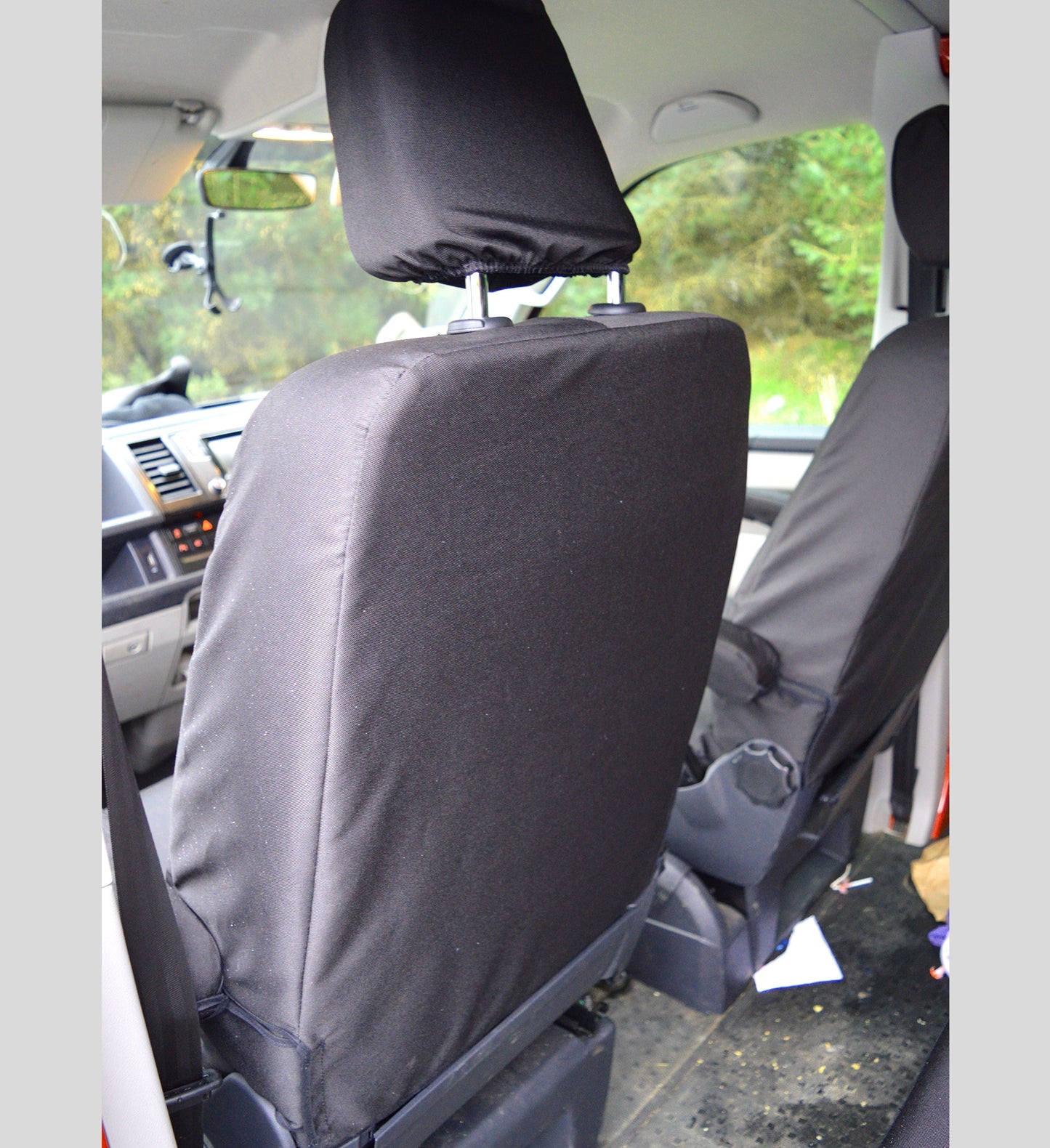 Volkswagen VW Transporter T6 Kombi Heavy Duty Van Seat Covers - Black Captain Seat