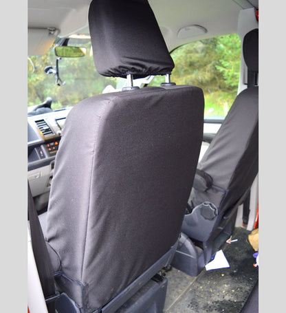 Volkswagen VW Transporter T6 Kombi Heavy Duty Van Seat Covers - Black Captain Seat