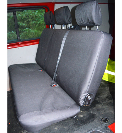 Volkswagen VW Transporter T6 Kombi Heavy Duty Van Seat Covers - Black Captain Seat