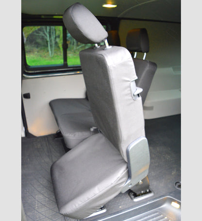 Volkswagen VW Transporter T6 Kombi Heavy Duty Van Seat Covers - Black Captain Seat
