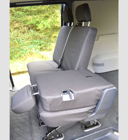 Volkswagen VW Transporter T6 Kombi Heavy Duty Van Seat Covers - Black Captain Seat