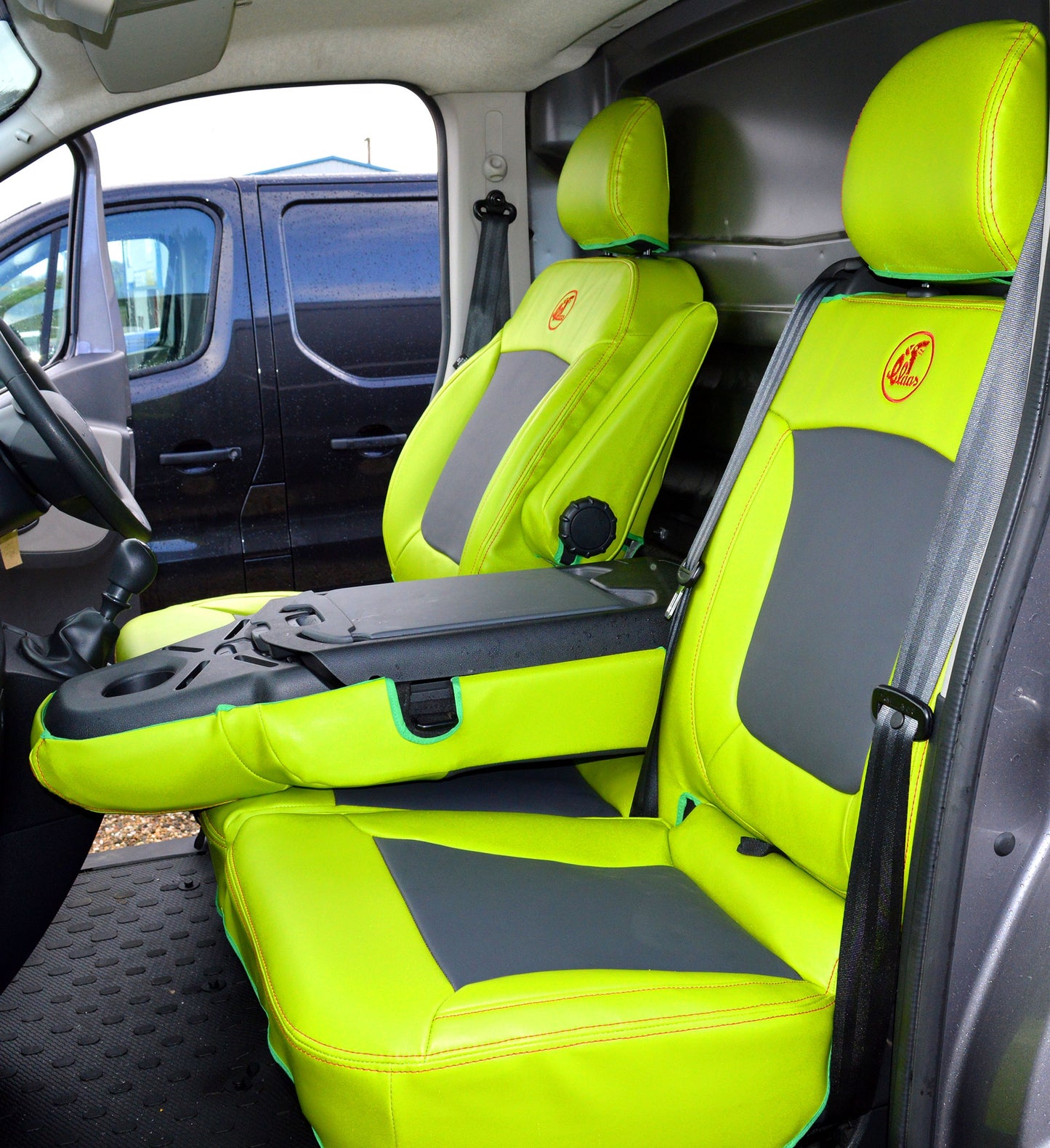 Vauxhall / Opel Vivaro Citrus Green Leatherette Seat Covers