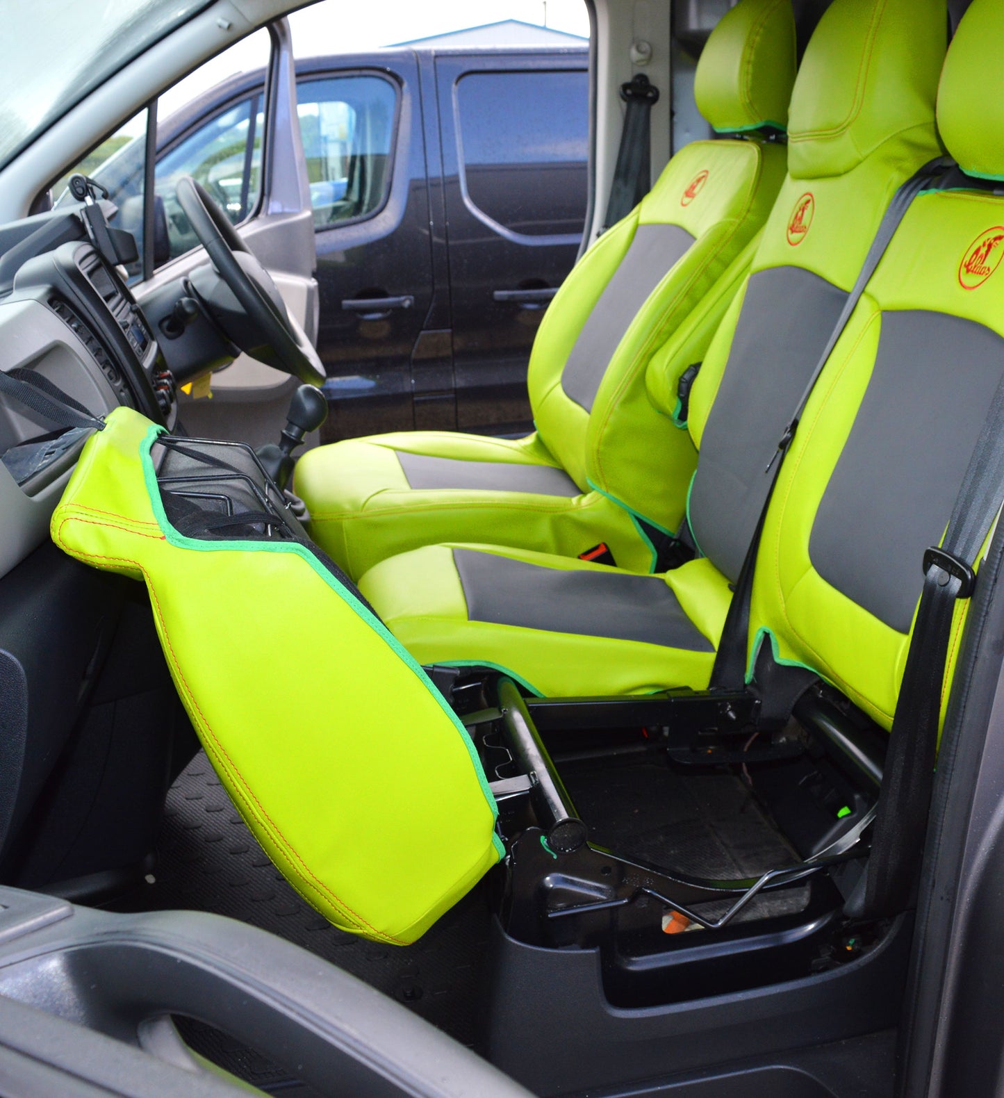 Renault Trafic Citrus Green Leatherette Seat Covers