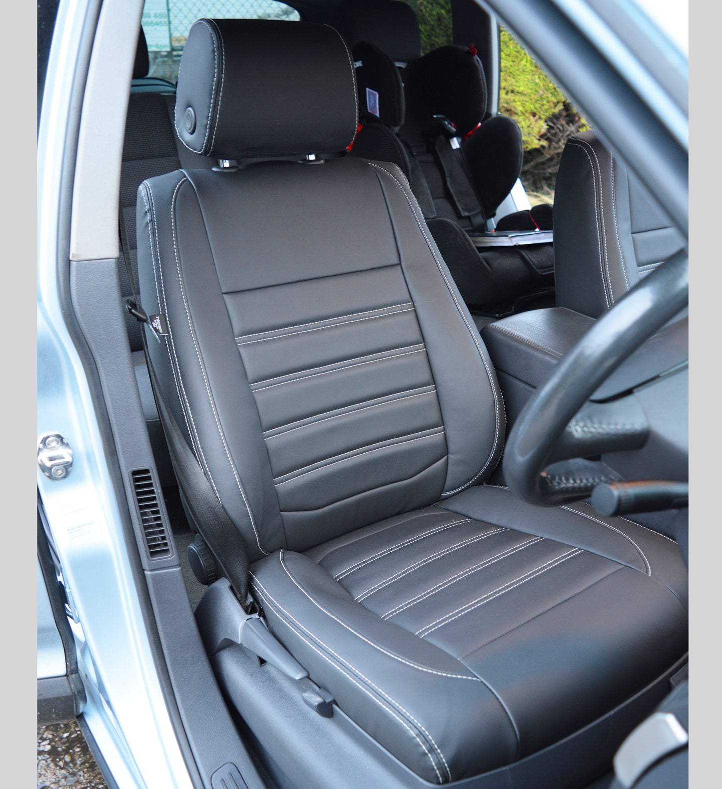 Volkswagen VW Touareg Tailored Quilted Black Car Seat Covers (Fronts Only)
