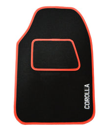 Toyota Corolla Red Edged Custom-Made Floor Mats 2x logos