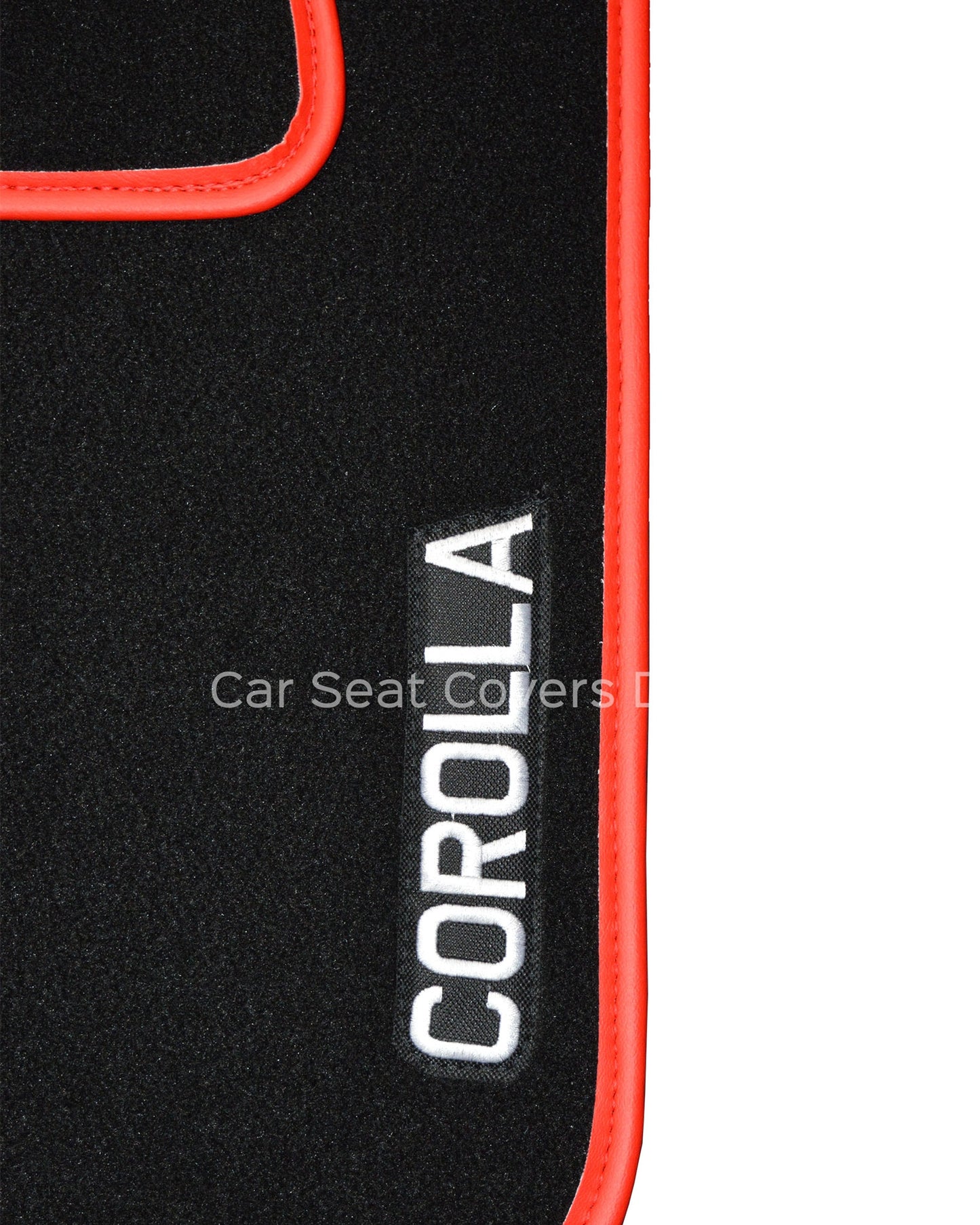 Toyota Corolla Red Edged Custom-Made Floor Mats 2x logos