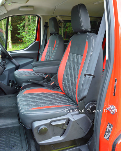 Ford Transit Crewcab - Black & Red Inserts With Diamonds
