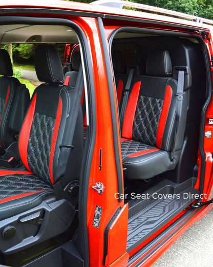 Ford Transit Crewcab - Black & Red Inserts With Diamonds