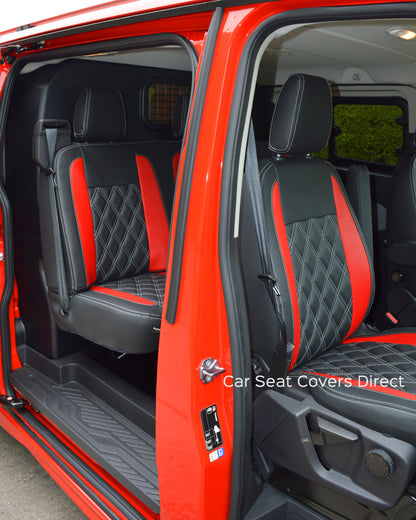 Ford Transit Crewcab - Black & Red Inserts With Diamonds