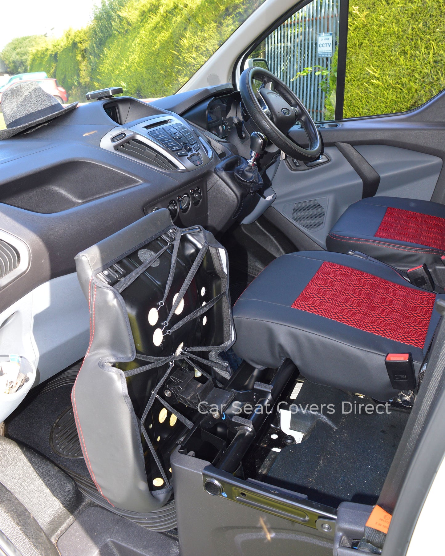Ford Transit - Black & Red Mosaic Centre Panels With Logos