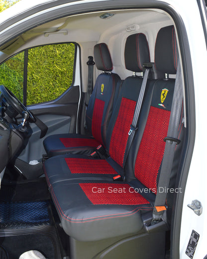 Ford Transit - Black & Red Mosaic Centre Panels With Logos