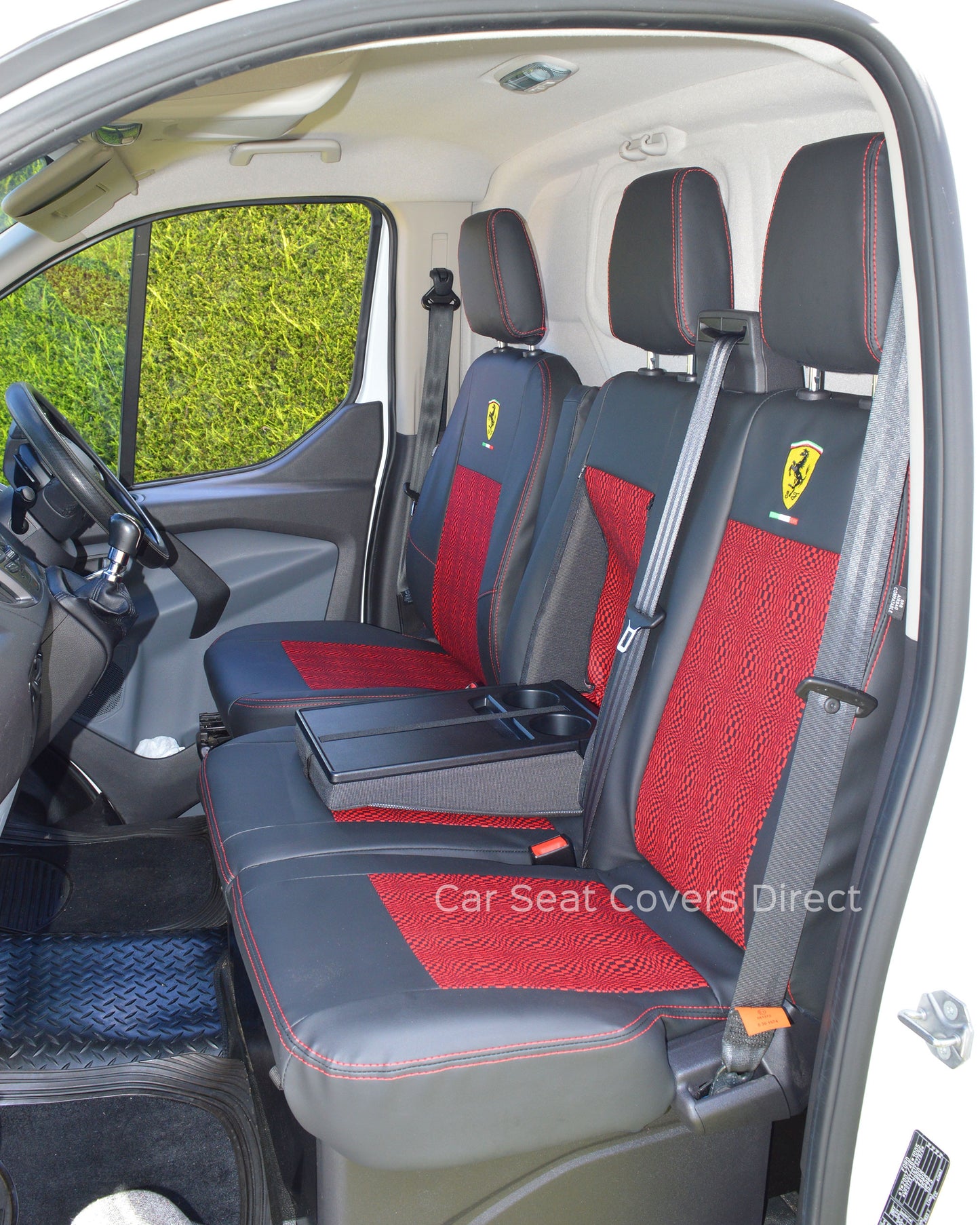 Ford Transit - Black & Red Mosaic Centre Panels With Logos