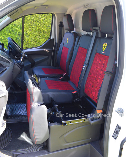 Ford Transit - Black & Red Mosaic Centre Panels With Logos