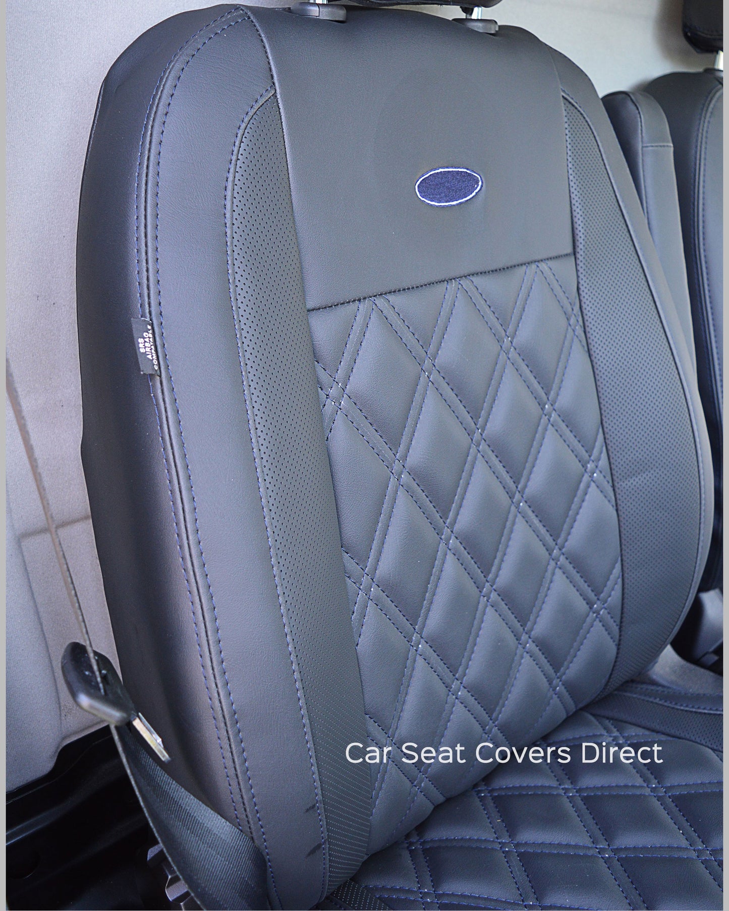 Ford Transit LWB - Navy Leatherette Diamonds With Navy Stitching & Logos