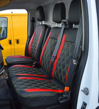 Ford Transit - Black & Red With Diamond Stitch