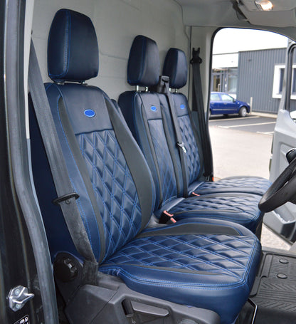 Ford Transit MK8 Tailored Diamond Quilted Seat Covers