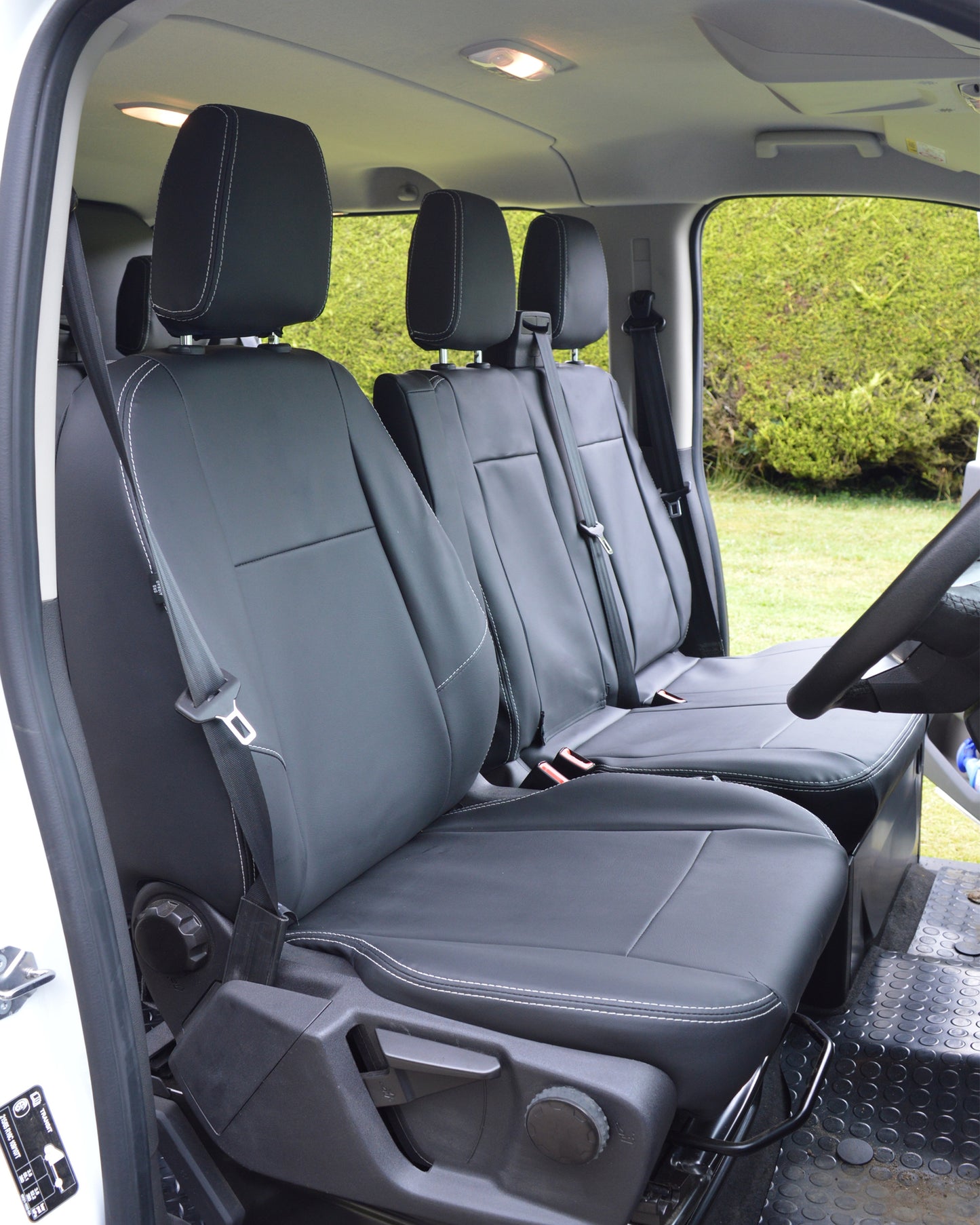 Ford Transit - Black Leatherette & Silver Stitching