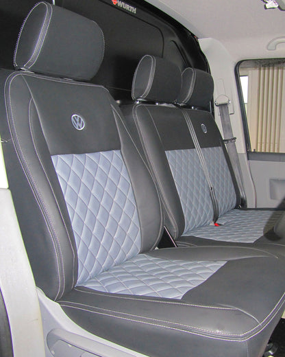 Volkswagen VW Transporter T6 Tailored Van Seat Covers Single Diamond Quilting