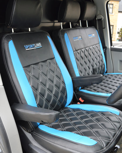 VW Transporter T5 Sportline Diamonds - Black with Blue Inserts