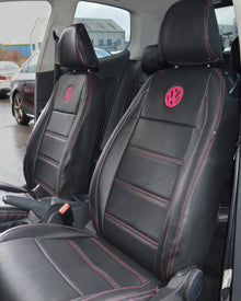 Volkswagen VW Golf MK5 / MK6 Tailored Seat Covers - Black with Pink Stitching
