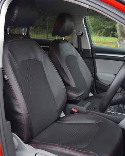 Audi A3 Black leatherette & Fabric Seat Covers -  Third Generation 2012 - Present