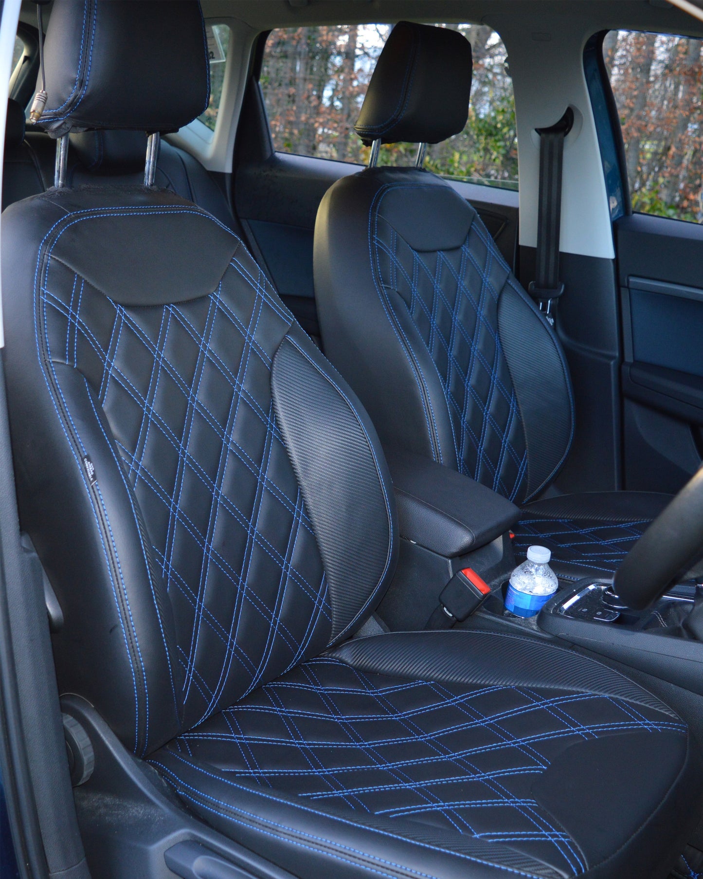 Seat Ateca Black & Blue Quilted Diamonds