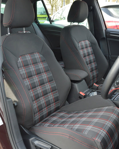 Volkswagen Golf MK7 Seat Covers - Black & Tartan