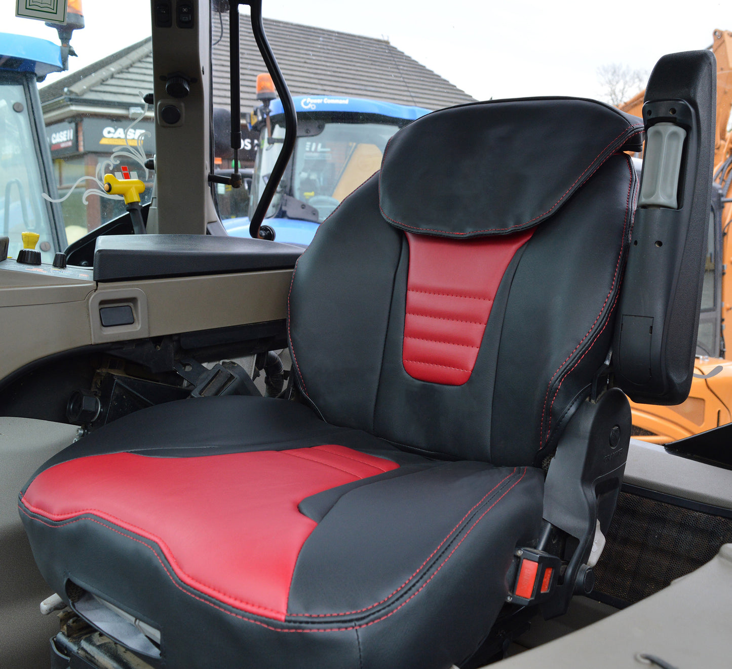 Case IH Tractor Tailored Leatherette Seat Cover For Grammer Maximo Dynamic Driver Seat