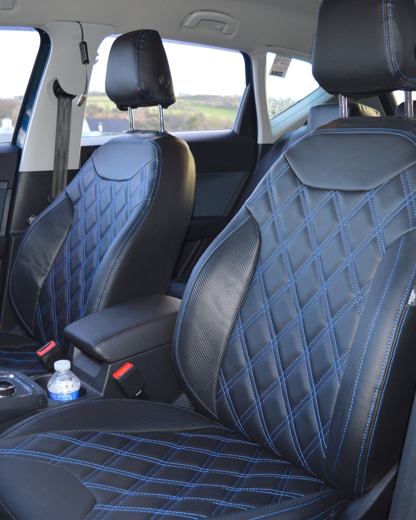 Seat Ateca Black & Blue Quilted Diamonds