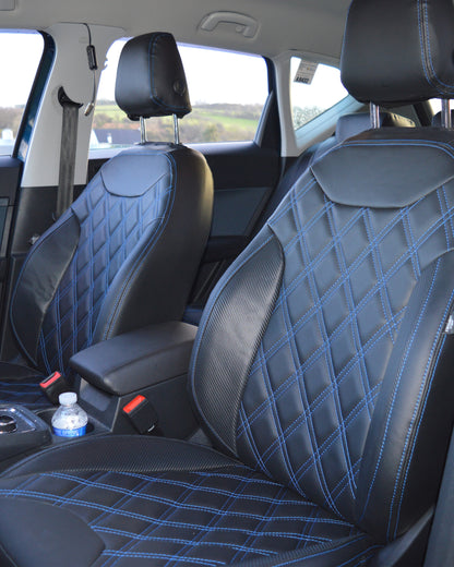 Seat Ateca Black & Blue Quilted Diamonds