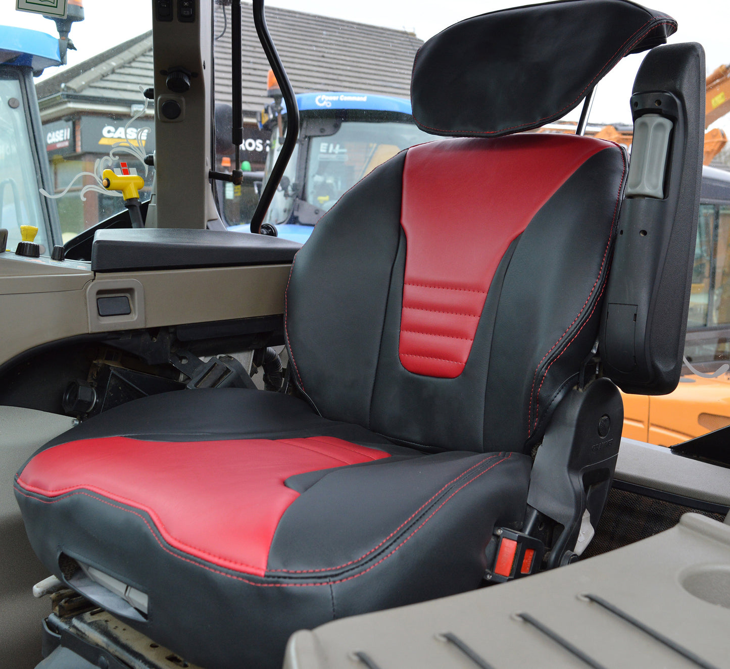 Case IH Tractor Tailored Leatherette Seat Cover For Grammer Maximo Dynamic Driver Seat