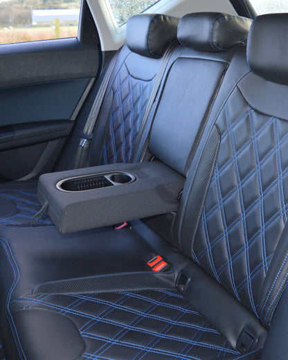 Seat Ateca Black & Blue Quilted Diamonds