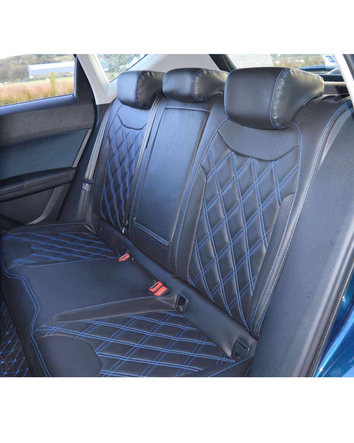 Seat Ateca Black & Blue Quilted Diamonds