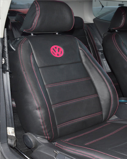 Volkswagen VW Golf MK5 / MK6 Tailored Seat Covers - Black with Pink Stitching